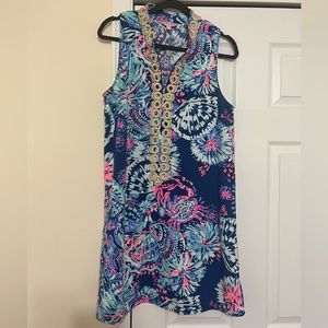 Lilly Pulitzer Jane Deep Indigo Gypsea Girl Easy Shift Dress - size 8